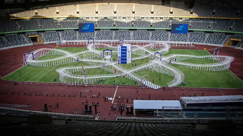 Race track at FAI World Drone Racing Championships 2018.